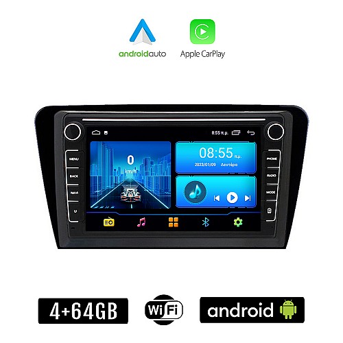 SKODA OCTAVIA 7 (2013 - 2020) Android οθόνη αυτοκίνητου 4+64GB με GPS WI-FI (ηχοσύστημα αφής 8" ιντσών 4GB CarPlay Android Auto Car Play Youtube Playstore MP3 USB Radio Bluetooth Mirrorlink εργοστασιακή, 4x60W, Navi)