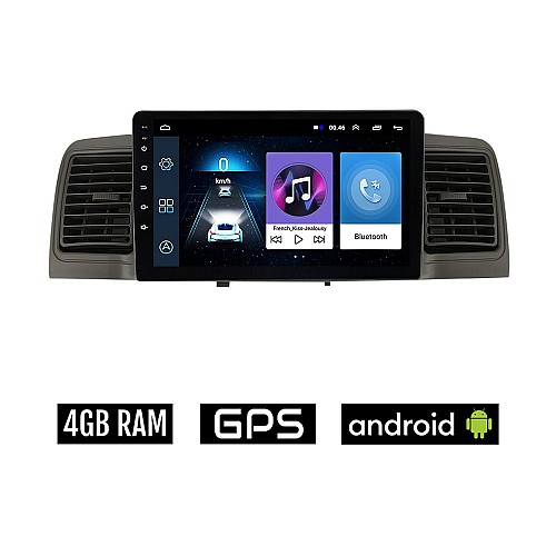 TOYOTA COROLLA (2000 - 2007) Android οθόνη αυτοκίνητου 4GB με GPS WI-FI με αεραγωγούς (ηχοσύστημα αφής 9" ιντσών OEM Youtube Playstore MP3 USB Radio Bluetooth Mirrorlink εργοστασιακή, AUX, 4x60W)