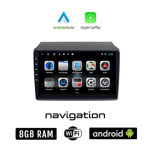 PEUGEOT BOXER (2006 - 2014) Android οθόνη αυτοκίνητου 8GB + 128GB με GPS WI-FI (ηχοσύστημα αφής 9" ιντσών OEM Android Auto Apple Carplay Youtube Playstore MP3 USB Radio Bluetooth Mirrorlink εργοστασιακή, 4x60W)