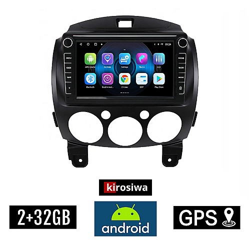 MAZDA 2 2007-2014 Android οθόνη αυτοκίνητου 2GB με GPS WI-FI (ηχοσύστημα αφής 8" ιντσών OEM Youtube Playstore MP3 USB Radio Bluetooth Mirrorlink εργοστασιακή, 4x60W, Navi)