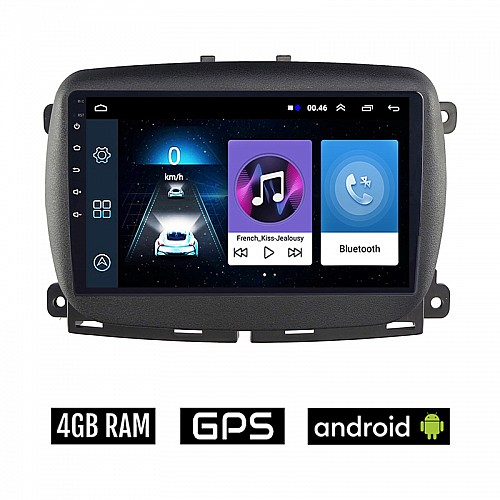 FIAT 500 (μετά το 2016) Android οθόνη αυτοκίνητου 4GB με GPS WI-FI (ηχοσύστημα αφής 9" ιντσών OEM Youtube Playstore MP3 USB Radio Bluetooth Mirrorlink εργοστασιακή, 4x60W, AUX)