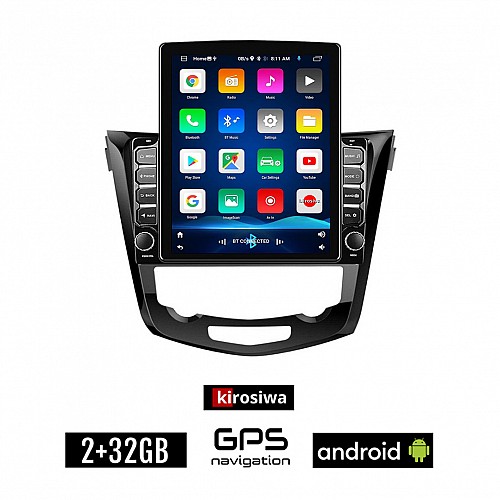 KIROSIWA NISSAN QASHQAI (μετά το 2014) Android οθόνη αυτοκίνητου 2GB με GPS WI-FI (ηχοσύστημα αφής 9.7" ιντσών OEM Youtube Playstore MP3 USB Radio Bluetooth Mirrorlink εργοστασιακή, 4x60W, AUX)