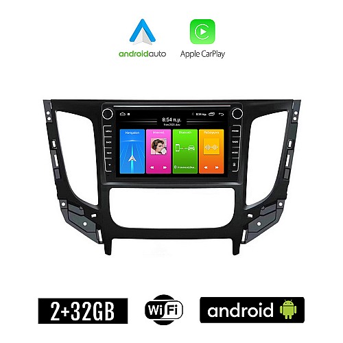 MITSUBISHI L200 (2015-2019) CLIMA Android οθόνη αυτοκίνητου 2GB με GPS WI-FI (ηχοσύστημα αφής 8" ιντσών Apple CarPlay Android Auto Car Play Youtube Playstore MP3 USB Radio Bluetooth Mirrorlink εργοστασιακή, 4x60W, Navi)