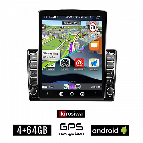 KIROSIWA CITROEN C5 (2007 - 2017) Android οθόνη αυτοκίνητου 4GB με GPS WI-FI (ηχοσύστημα αφής 9.7" ιντσών OEM Youtube Playstore MP3 USB Radio 4+64GB Bluetooth Mirrorlink εργοστασιακή, 4x60W, AUX)