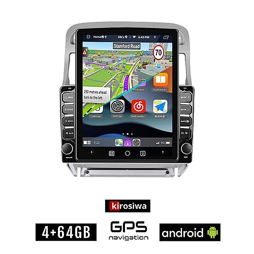 KIROSIWA PEUGEOT 307 (2002-2013) Android οθόνη αυτοκίνητου 4GB με GPS WI-FI (ηχοσύστημα αφής 9.7" ιντσών OEM Youtube Playstore MP3 USB Radio 4+64GB Bluetooth Mirrorlink εργοστασιακή, 4x60W, AUX)