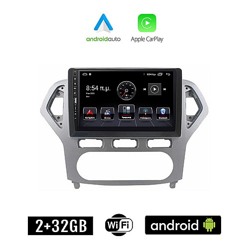 FORD MONDEO (2007 - 2010) Android οθόνη αυτοκίνητου 2+32GB με GPS WI-FI (ηχοσύστημα αφής 9" ιντσών Apple CarPlay Android Auto 2GB Car Play Youtube Playstore MP3 USB Radio Bluetooth Mirrorlink εργοστασιακή, 4x60W, Navi)
