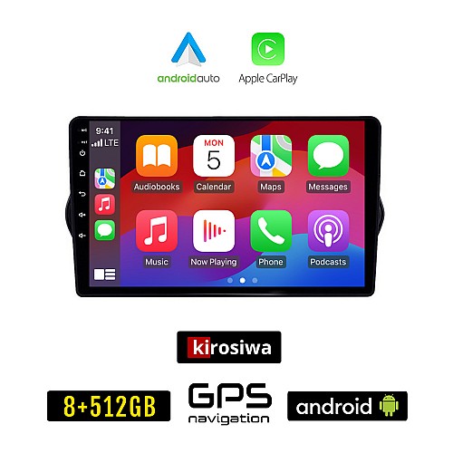KIROSIWA FIAT TIPO (2015 - 2019) Android οθόνη αυτοκίνητου 8GB + 256GB με GPS WI-FI (ηχοσύστημα αφής 9" ιντσών OEM Android Auto Apple Carplay Youtube Playstore MP3 USB Radio Bluetooth Mirrorlink εργοστασιακή, 4x60W, AUX)