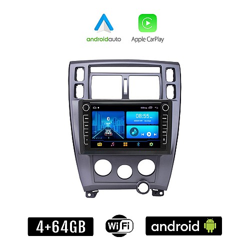 HYUNDAI TUCSON (2004 - 2010) A/C Android οθόνη αυτοκίνητου 4+64GB με GPS WI-FI (ηχοσύστημα αφής 8" ιντσών 4GB CarPlay Android Auto Car Play Youtube Playstore MP3 USB Radio Bluetooth Mirrorlink εργοστασιακή, 4x60W, Navi)