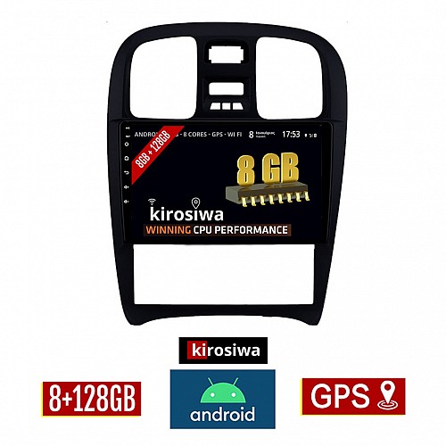 KIROSIWA 8GB + 128GB HYUNDAI SONATA 2000-2006 Android οθόνη αυτοκίνητου με GPS WI-FI (ηχοσύστημα αφής 9" ιντσών OEM Youtube Playstore MP3 USB Radio Bluetooth Mirrorlink DSP Apple Carplay Android Auto 4G Sim Card 4x60W) RX-2244