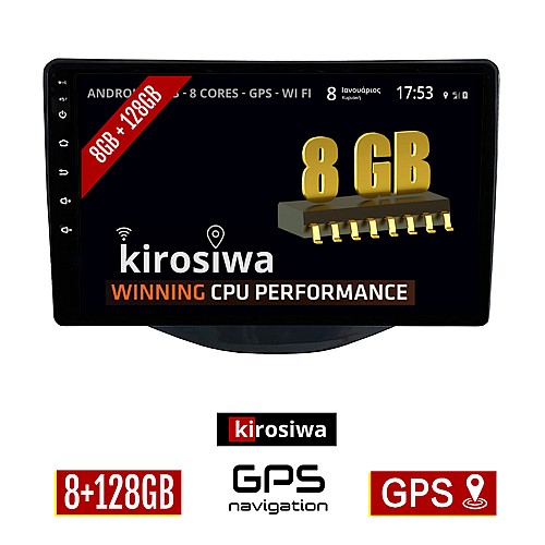KIROSIWA 8GB + 128GB PEUGEOT 108 (μετά το 2014) Android οθόνη αυτοκίνητου με GPS WI-FI (ηχοσύστημα αφής 9" ιντσών Youtube Playstore MP3 USB Radio Bluetooth Mirrorlink DSP Apple Carplay Android Auto 4x60W, AUX)