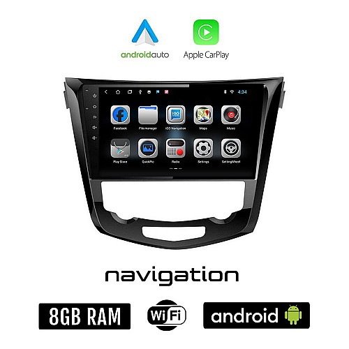 NISSAN X-TRAIL (μετά το 2014) Android οθόνη αυτοκίνητου 8GB + 128GB με GPS WI-FI (ηχοσύστημα αφής 10" ιντσών OEM Android Auto Apple Carplay Youtube Playstore MP3 USB Radio Bluetooth Mirrorlink εργοστασιακή, 4x60W)