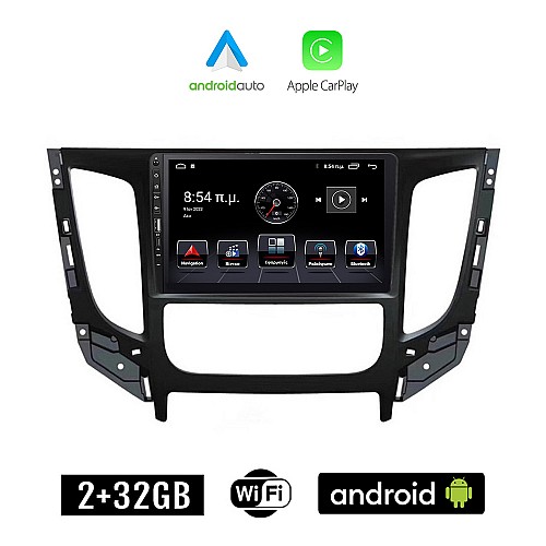 MITSUBISHI L200 (2015-2019) CLIMA Android οθόνη αυτοκίνητου 2+32GB με GPS WI-FI (ηχοσύστημα αφής 9" ιντσών Apple CarPlay Android Auto 2GB Car Play Youtube Playstore MP3 USB Radio Bluetooth Mirrorlink εργοστασιακή, 4x60W, Navi)