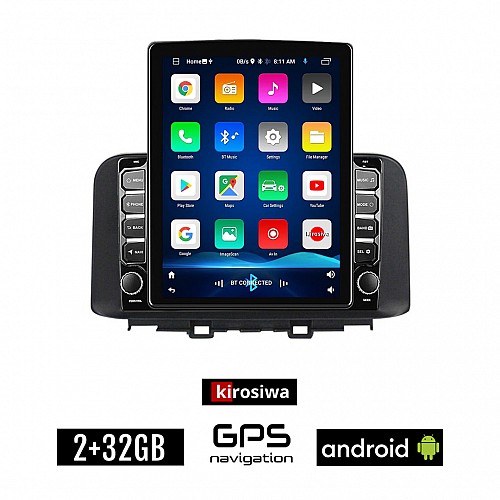 KIROSIWA HYUNDAI KONA (μετά το 2017) Android οθόνη αυτοκίνητου 2GB με GPS WI-FI (ηχοσύστημα αφής 9.7" ιντσών OEM Youtube Playstore MP3 USB Radio Bluetooth Mirrorlink εργοστασιακή, 4x60W, AUX)