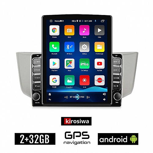 KIROSIWA LEXUS RX 300 - 400 (2003 - 2008) Android οθόνη αυτοκίνητου 2GB με GPS WI-FI (ηχοσύστημα αφής 9.7" ιντσών OEM Youtube Playstore MP3 USB Radio Bluetooth Mirrorlink εργοστασιακή, 4x60W, AUX)