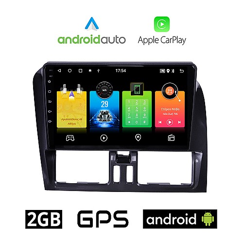 VOLVO XC60 (2009 - 2017) Android οθόνη αυτοκίνητου 2GB με GPS WI-FI (ηχοσύστημα αφής 9" ιντσών OEM Android Auto Apple Carplay Youtube Playstore MP3 USB Radio Bluetooth Mirrorlink εργοστασιακή, 4x60W, AUX, μαύρο, black)