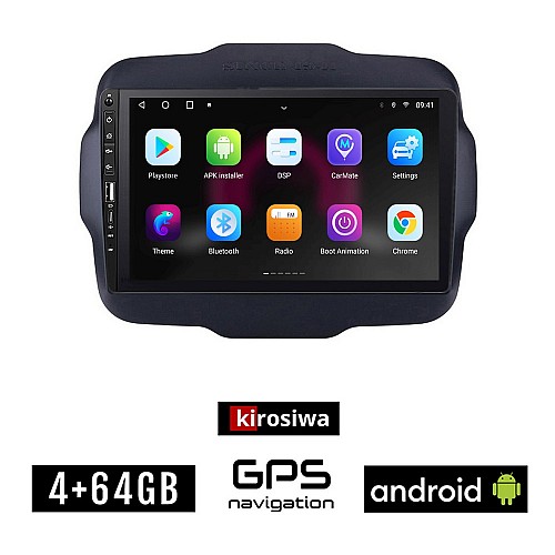 JEEP RENEGADE (μετά το 2014) Android οθόνη αυτοκίνητου 4GB με GPS WI-FI (ηχοσύστημα αφής 9" ιντσών OEM Youtube Playstore MP3 USB Radio Bluetooth Mirrorlink εργοστασιακή, 4x60W, Navi)