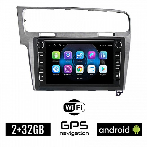 VOLKSWAGEN VW GOLF 7 (μετά το 2013) Android οθόνη αυτοκίνητου 2GB με GPS WI-FI (ηχοσύστημα αφής 8" ιντσών OEM Youtube Playstore MP3 USB Radio Bluetooth Mirrorlink, 4x60W, ασημί)