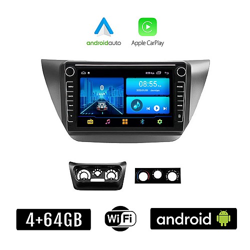 MITSUBISHI LANCER (2000 - 2007) Android οθόνη αυτοκίνητου 4+64GB με GPS WI-FI (ηχοσύστημα αφής 8" ιντσών 4GB CarPlay Android Auto Car Play Youtube Playstore MP3 USB Radio Bluetooth Mirrorlink εργοστασιακή, 4x60W, Navi)