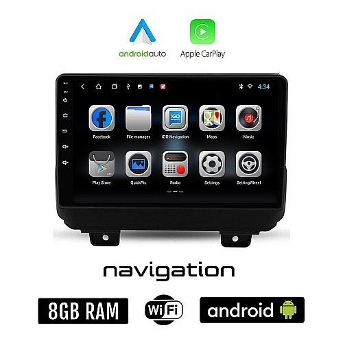 DODGE (μετά το 2007) Android οθόνη αυτοκίνητου 8GB + 128GB με GPS WI-FI (ηχοσύστημα αφής 9" ιντσών OEM Android Auto Apple Carplay Youtube Playstore MP3 USB Radio Bluetooth Mirrorlink εργοστασιακή, 4x60W)