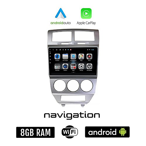 DODGE CALIBER (2006 - 2012) Android οθόνη αυτοκίνητου 8GB + 128GB με GPS WI-FI (ηχοσύστημα αφής 10" ιντσών OEM Android Auto Apple Carplay Youtube Playstore MP3 USB Radio Bluetooth Mirrorlink εργοστασιακή, 4x60W)