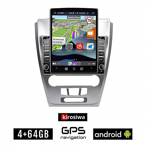 KIROSIWA FORD FUSION 2012-2017 Android οθόνη αυτοκίνητου 4GB με GPS WI-FI (ηχοσύστημα αφής 9.7" ιντσών OEM Youtube Playstore MP3 USB Radio 4+64GB Bluetooth Mirrorlink εργοστασιακή, 4x60W)