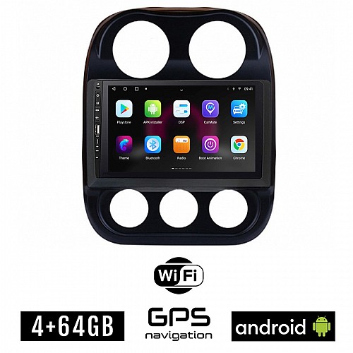 JEEP PATRIOT (2006 - 2016) Android οθόνη αυτοκίνητου 4GB με GPS WI-FI (ηχοσύστημα αφής 9" ιντσών OEM Youtube Playstore MP3 USB Radio Bluetooth Mirrorlink εργοστασιακή, 4x60W, Navi)