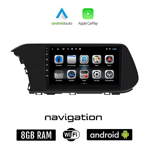 HYUNDAI i20 (μετά το 2021) Android οθόνη αυτοκίνητου 8GB + 128GB με GPS WI-FI (ηχοσύστημα αφής 10" ιντσών OEM Android Auto Apple Carplay Youtube Playstore MP3 USB Radio Bluetooth Mirrorlink εργοστασιακή, 4x60W)