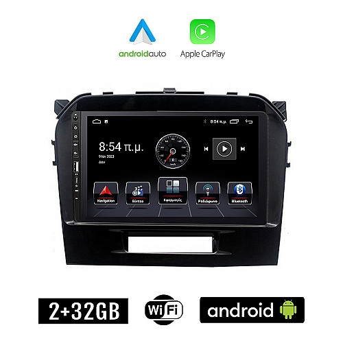 SUZUKI GRAND VITARA (μετά το 2016) Android οθόνη αυτοκίνητου 2+32GB με GPS WI-FI (ηχοσύστημα αφής 9" ιντσών Apple CarPlay Android Auto 2GB Car Play Youtube Playstore MP3 USB Radio Bluetooth Mirrorlink εργοστασιακή, Navi, 4x60W)
