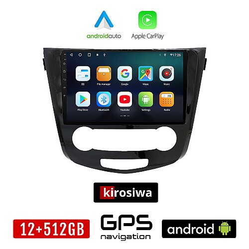 KIROSIWA NISSAN QASHQAI (μετά το 2014) Android οθόνη αυτοκίνητου 12GB + 512GB με GPS WI-FI (ηχοσύστημα αφής 10" ιντσών OEM Android Auto Apple Carplay Youtube Playstore MP3 USB Radio Bluetooth Mirrorlink εργοστασιακή, 4x60W, AUX)