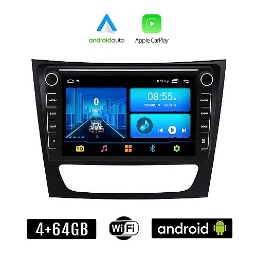 MERCEDES CLS (W219) 2003-2010 Android οθόνη αυτοκίνητου 4+64GB με GPS WI-FI (ηχοσύστημα αφής 8" ιντσών 4GB CarPlay Android Auto Car Play Youtube Playstore MP3 USB Radio Bluetooth Mirrorlink εργοστασιακή, 4x60W, Benz)