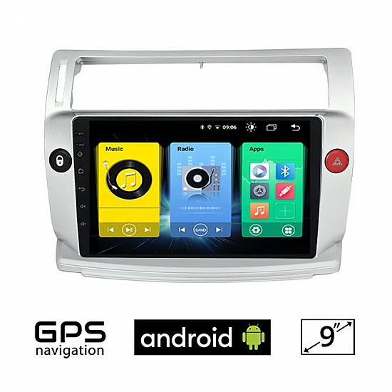 CITROEN C4 (2004 - 2010) Android οθόνη αυτοκίνητου με GPS WI-FI (ηχοσύστημα αφής 9 ιντσών OEM Youtube Playstore MP3 USB Radio Bluetooth Mirrorlink εργοστασιακή, 4x60W, AUX) CIT356