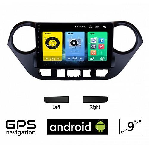 HYUNDAI i10 (μετά το 2014) Android οθόνη αυτοκίνητου με GPS WI-FI (ηχοσύστημα αφής 9" ιντσών OEM Youtube Playstore MP3 USB Radio Bluetooth Mirrorlink εργοστασιακή, 4x60W, AUX) HY270