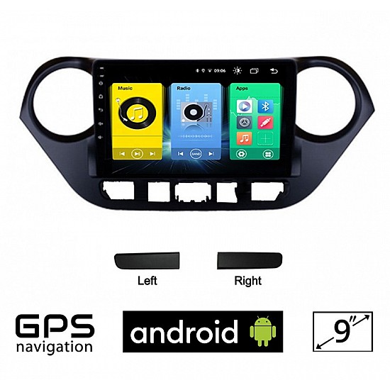 HYUNDAI i10 (μετά το 2014) Android οθόνη αυτοκίνητου με GPS WI-FI (ηχοσύστημα αφής 9 ιντσών OEM Youtube Playstore MP3 USB Radio Bluetooth Mirrorlink εργοστασιακή, 4x60W, AUX) HY270