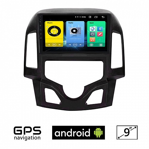 HYUNDAI i30 (2007 - 2012) Android οθόνη αυτοκίνητου με GPS WI-FI (ηχοσύστημα αφής 9" ιντσών OEM Youtube Playstore MP3 USB Radio Bluetooth Mirrorlink εργοστασιακή, 4x60W, AUX) HY110A