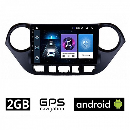 HYUNDAI i10 (μετά το 2014) Android οθόνη αυτοκίνητου 2GB με GPS WI-FI (ηχοσύστημα αφής 9 ιντσών OEM Youtube Playstore MP3 USB Radio Bluetooth Mirrorlink εργοστασιακή, 4x60W, AUX) HY270-2GB