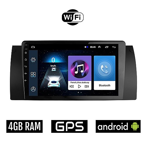 BMW E39 (1997 - 2005) Android οθόνη αυτοκίνητου 4GB με GPS WI-FI (ηχοσύστημα αφής 9" ιντσών OEM Σειρά 5 Youtube Playstore MP3 USB Radio Bluetooth Mirrorlink Ε39 εργοστασιακή, 4x60W)