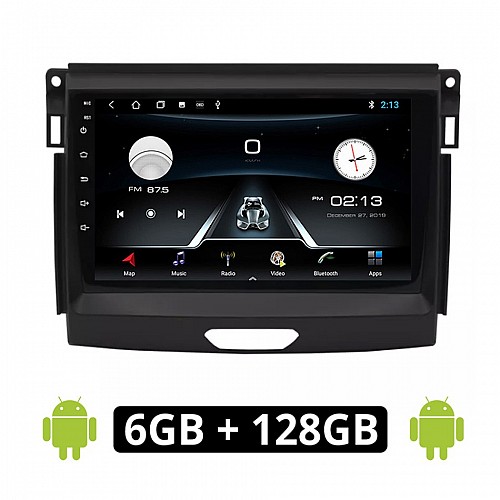 FORD RANGER 2015 - 2018 Android οθόνη αυτοκίνητου 6GB με GPS WI-FI (ηχοσύστημα αφής 9" ιντσών OEM Youtube Playstore MP3 USB Radio Bluetooth Mirrorlink εργοστασιακή, 4x60W, AUX)