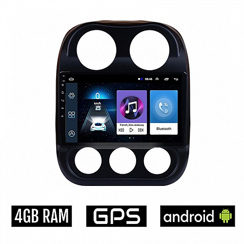 JEEP COMPASS 2009-2016 Android οθόνη αυτοκίνητου 4GB με GPS WI-FI (ηχοσύστημα αφής 10" ιντσών OEM Youtube Playstore MP3 USB Radio Bluetooth Mirrorlink εργοστασιακή, 4x60W, AUX)