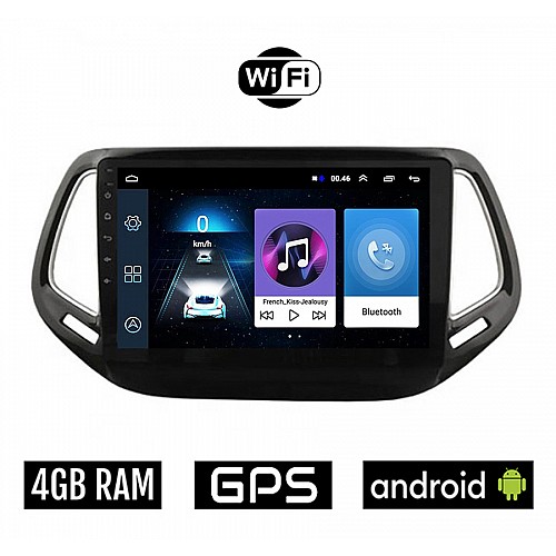 JEEP COMPASS (μετά το 2017) Android οθόνη αυτοκίνητου 4GB με GPS WI-FI (ηχοσύστημα αφής 10" ιντσών OEM Youtube Playstore MP3 USB Radio Bluetooth Mirrorlink εργοστασιακή, 4x60W, AUX)
