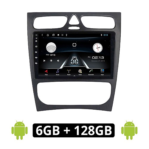 MERCEDES C (W203) 1999-2004 Android οθόνη αυτοκίνητου 6GB με GPS WI-FI (ηχοσύστημα αφής 9" ιντσών OEM Youtube Playstore MP3 USB Radio Bluetooth Mirrorlink εργοστασιακή, 4x60W, Benz) ME193-6GB