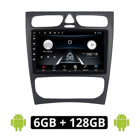 MERCEDES C (W203) 1999-2004 Android οθόνη αυτοκίνητου 6GB με GPS WI-FI (ηχοσύστημα αφής 9 ιντσών OEM Youtube Playstore MP3 USB Radio Bluetooth Mirrorlink εργοστασιακή, 4x60W, Benz) ME193-6GB