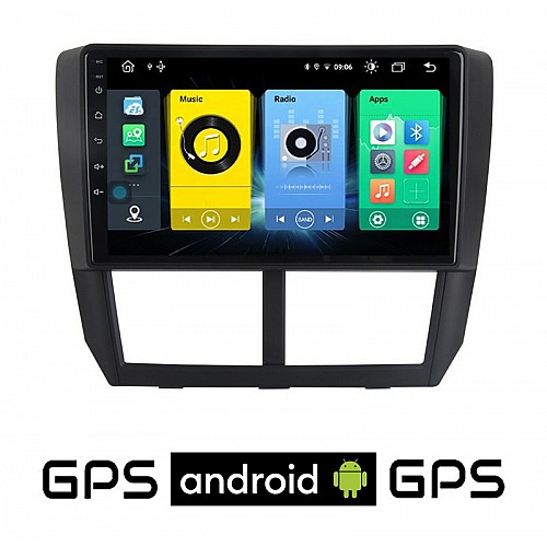 SUBARU IMPREZA (2008-2013) Android οθόνη αυτοκίνητου με GPS WI-FI (ηχοσύστημα αφής 9" ιντσών OEM Youtube Playstore MP3 USB Radio Bluetooth Mirrorlink εργοστασιακή, 4x60W, AUX) SU76