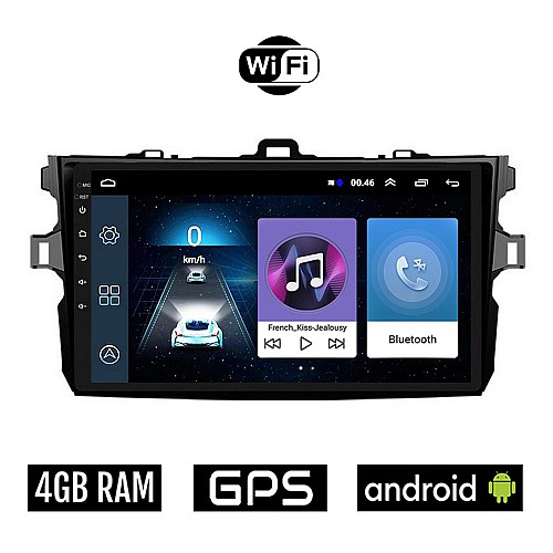 TOYOTA COROLLA (2006 - 2012) Android οθόνη αυτοκίνητου 4GB με GPS WI-FI (TOYOTA ηχοσύστημα αφής 9" ιντσών OEM Youtube Playstore MP3 USB Radio Bluetooth Mirrorlink εργοστασιακή, 4x60W)