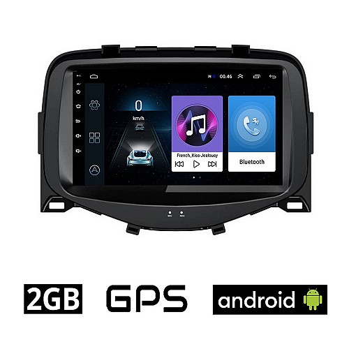 TOYOTA AYGO (μετά το 2014) Android οθόνη αυτοκίνητου 2GB με GPS WI-FI (ηχοσύστημα αφής 7" ιντσών OEM Youtube Playstore MP3 USB Radio Bluetooth Mirrorlink εργοστασιακή, 4x60W, AUX) TO83-2GB