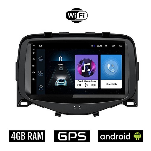 TOYOTA AYGO (μετά το 2014) Android οθόνη αυτοκίνητου 4GB με GPS WI-FI (ηχοσύστημα αφής 7" ιντσών OEM Youtube Playstore MP3 USB Radio Bluetooth Mirrorlink εργοστασιακή, 4x60W, AUX)