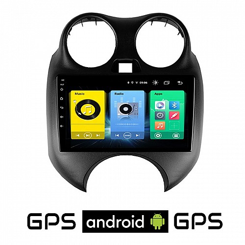 NISSAN MICRA (2010- 2016) Android οθόνη αυτοκίνητου με GPS WI-FI (ηχοσύστημα αφής 9" ιντσών OEM Youtube Playstore MP3 USB Radio Bluetooth Mirrorlink εργοστασιακή, 4x60W, AUX)