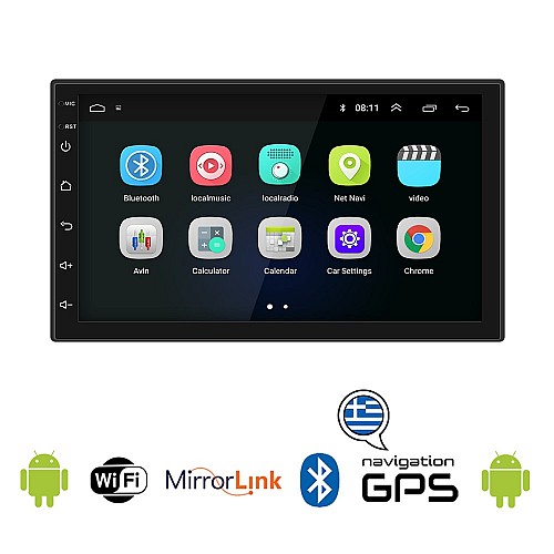 Ηχοσύστημα Αυτοκινήτου 2DIN FT6378 OEM Android (GPS WI-FI 7" ιντσών Playstore Youtube ραδιόφωνο MP3 USB video Bluetooth Universal 4x60W Mirrorlink) FT6378