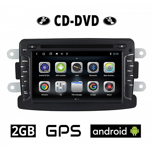 DACIA DOKKER (μετά το 2012) CD DVD Android οθόνη αυτοκίνητου 2GB με GPS WI-FI DSP (ηχοσύστημα αφής 7" ιντσών OEM Youtube Playstore MP3 USB Bluetooth 4x60W Radio Mirrorlink εργοστασιακού τύπου) DA16-2CD
