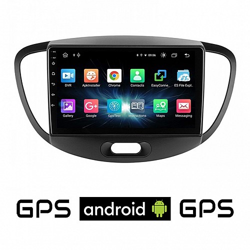 CAMERA + HYUNDAI i10 (2008 - 2013) Android οθόνη αυτοκίνητου με GPS WI-FI (ηχοσύστημα αφής 9" ιντσών OEM Youtube Playstore MP3 USB Radio Bluetooth Mirrorlink εργοστασιακή, 4x60W, AUX) 5101