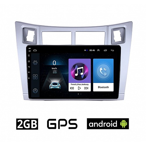 TOYOTA YARIS (2006-2011) Android οθόνη αυτοκίνητου 2GB με GPS WI-FI ( TOYOTA ηχοσύστημα αφής 9" ιντσών OEM Youtube Playstore MP3 USB Radio Bluetooth Mirrorlink  εργοστασιακή, 4 x 60W, ασημί) TO94-2GB
